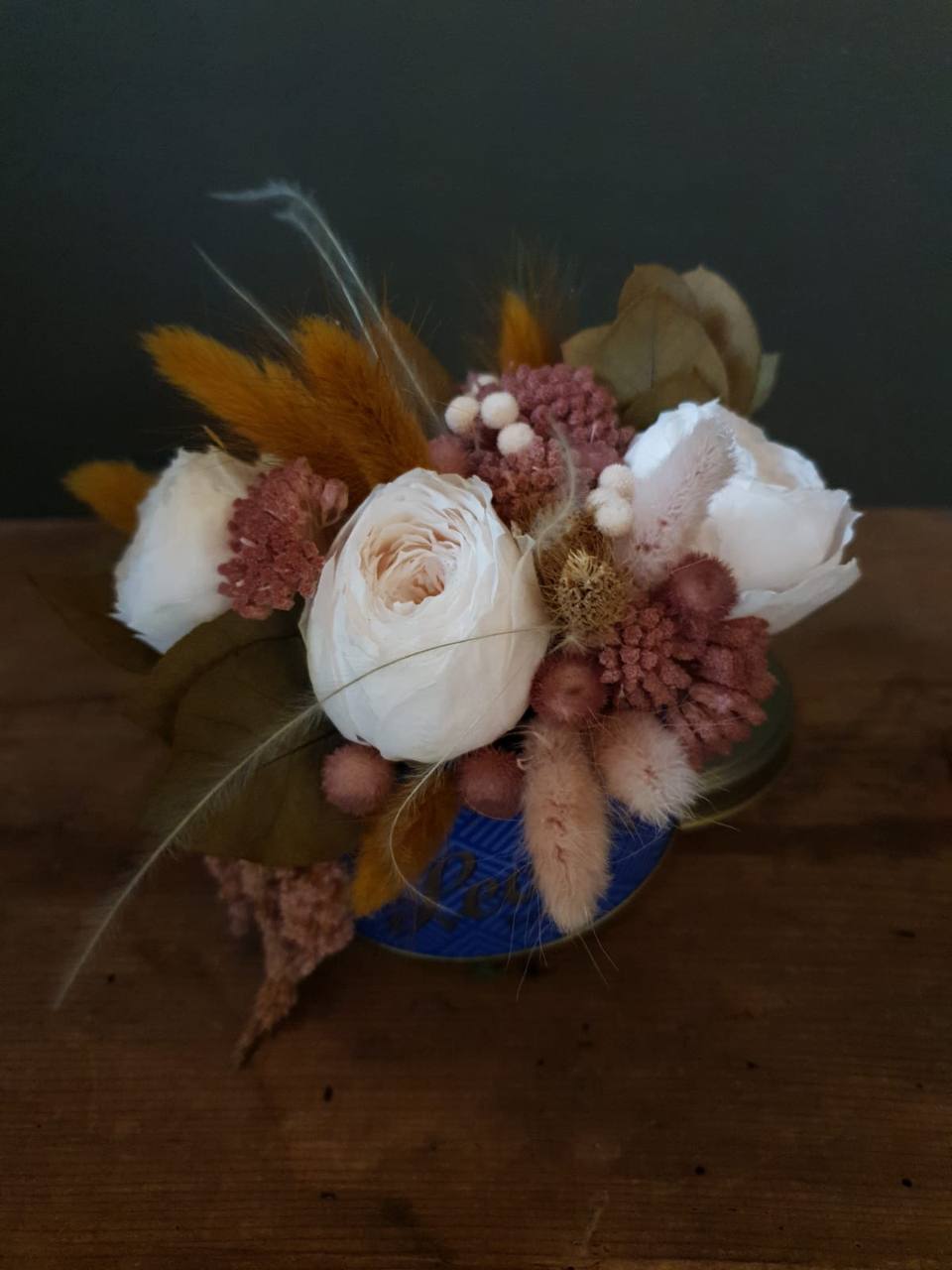 Latta Leone fiori secchi Tondino